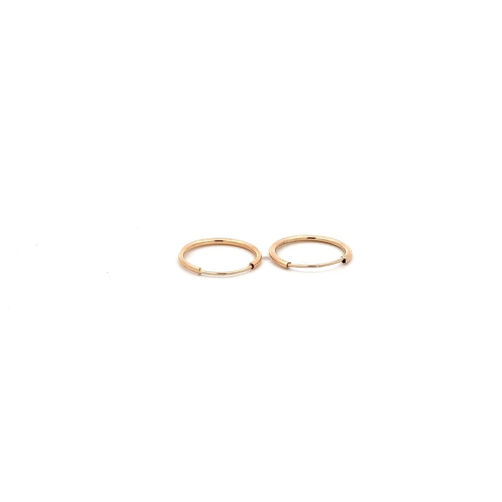 14k Gold Endless Tubular Hoops Earrings Continuous Size 12mm 150$